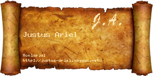 Justus Ariel névjegykártya
